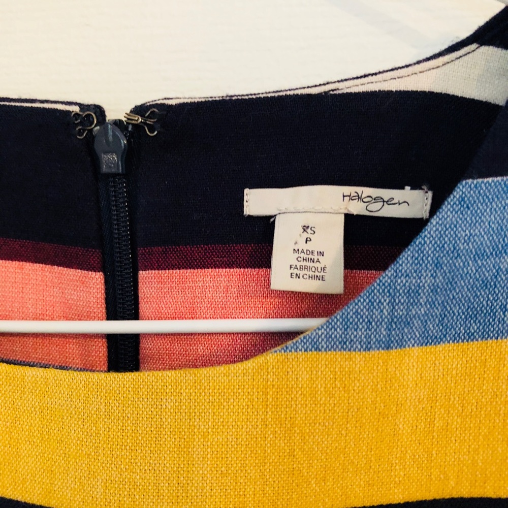 Striped Halogen Blouse with Ruffled Mid Section - Picture 4 of 6